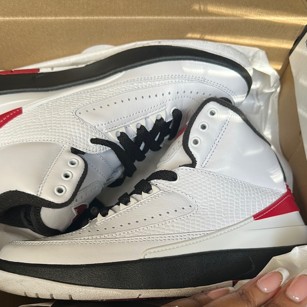Jordan 2’s White and Red Sneakers